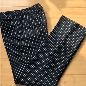 Navy and white dotted Editor Pants